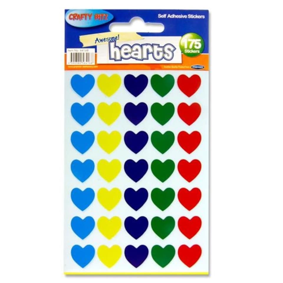 Pack of 175 Heart Shape Self Adhesive Stickers by Crafty Bitz