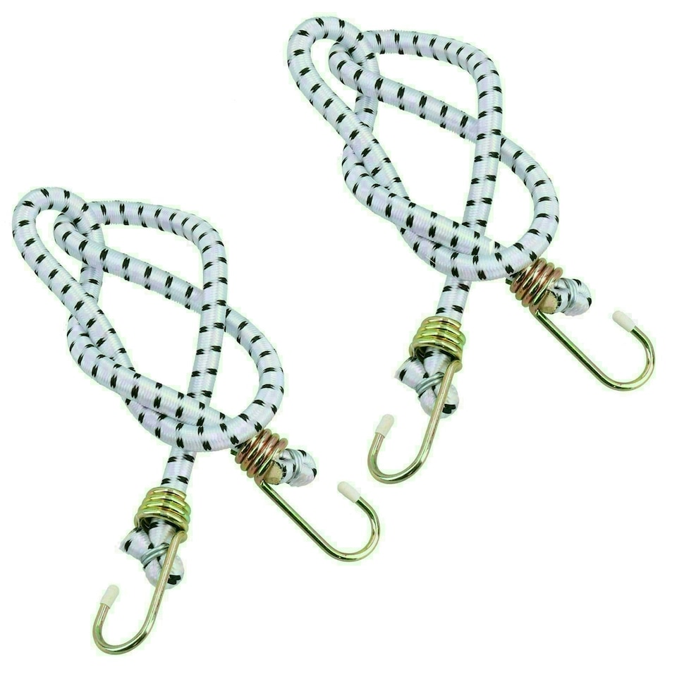 image 1 of 36" Heavy Duty Bungee Cords Fasteners Tie Downs Fastening Metal Hooks 4pk