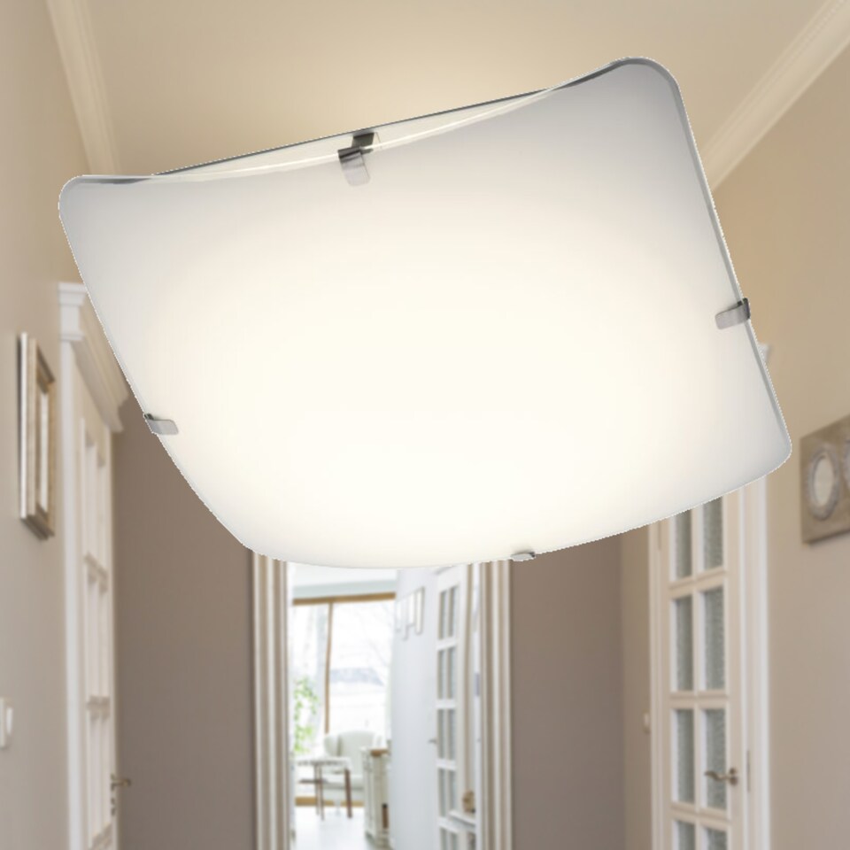 image 1 of Set of 2 Eden - Frosted Glass Flush LED Ceiling Lights