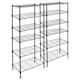image 1 of Harbour Housewares Adjustable Wire Shelving Units - 6 Tier - Black - Set of 2