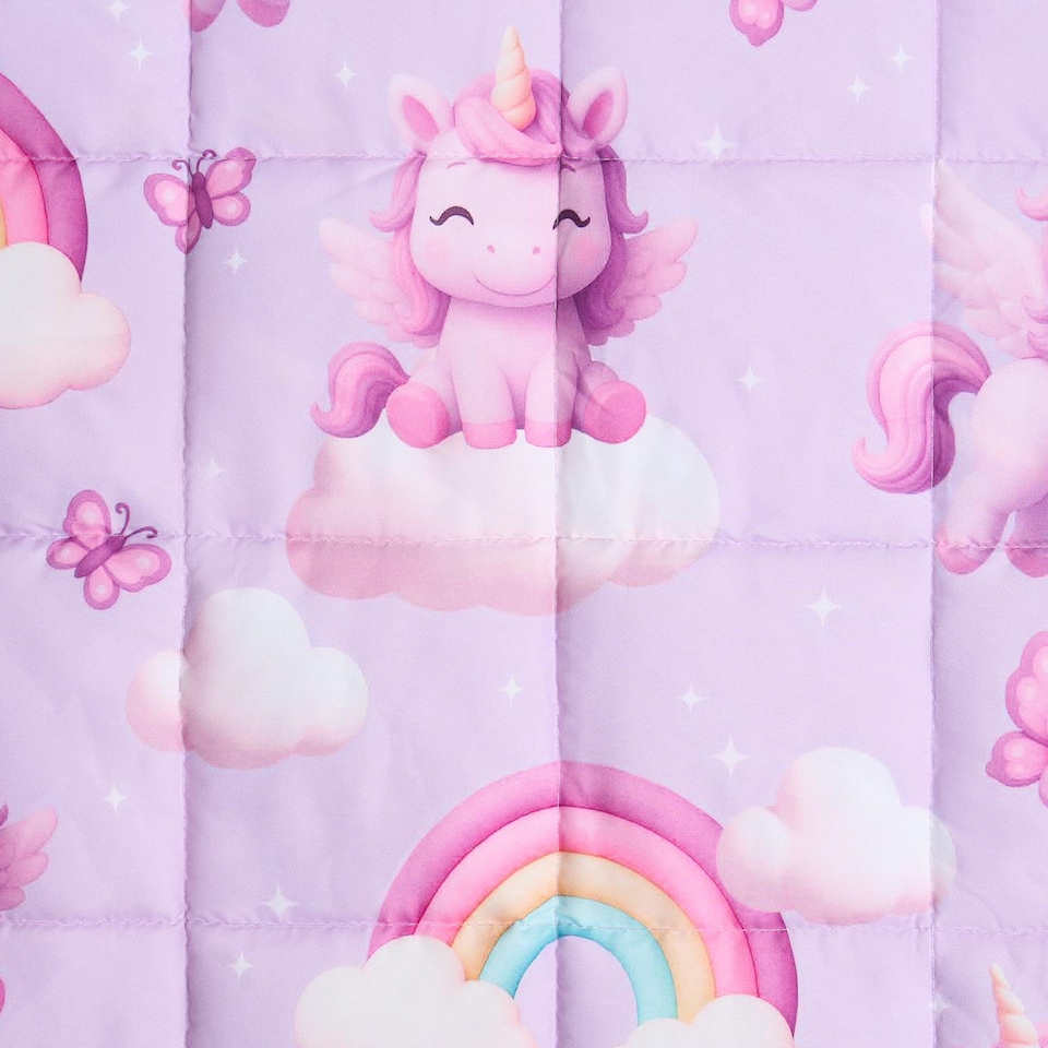 image 1 of OHS Kids Unicorn 3kg Weighted Blanket Sensory Sleep Therapy Quilted Throw