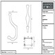image 4 of Hammer & Tongs Number 1 Double Wall Hook - W50mm x H115mm - Raw