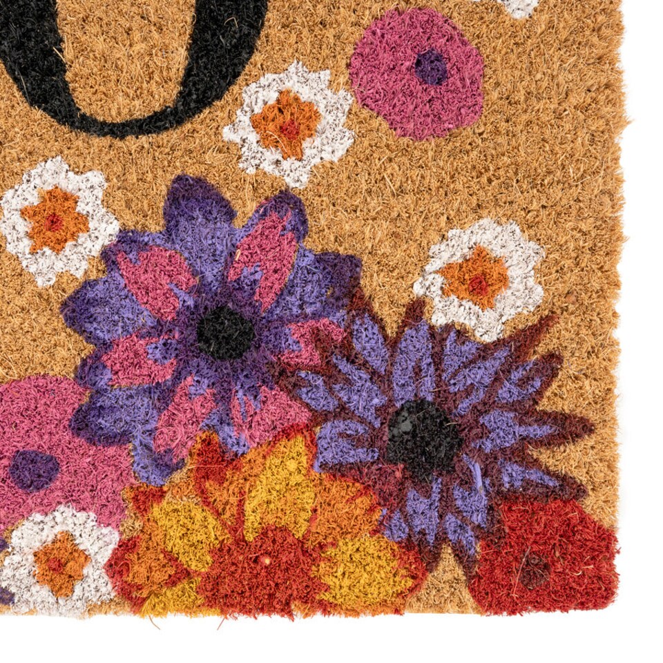 image 1 of KUKOON Floral Blooms Coir Doormat 45cm x 75cm