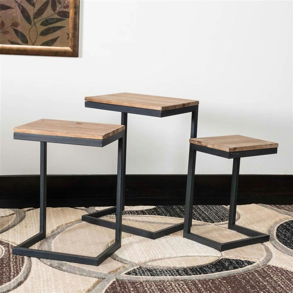 image 1 of Nest of 3 Sofa Table - Assembled Blue
