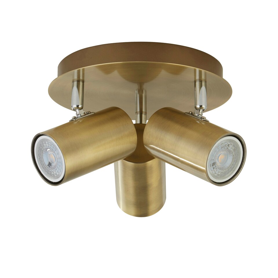 image 1 of ANTIQUE BRASS CYLINDER 3LT SPOTLIGHT