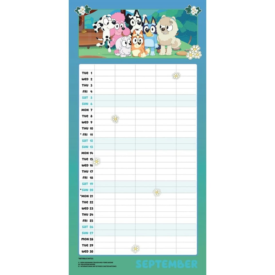 image 1 of BLUEY 2026 FAMILY ORGANISER CALENDAR