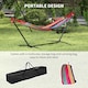 image 6 of Outsunny 298 x 117cm Hammock with Metal Stand Carrying Bag 120kg Multicolour | Multi | Multicolour stripe | L