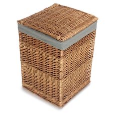 Light Steamed Small Square Laundry Basket with Grey Sage Lining | Grey | Grey