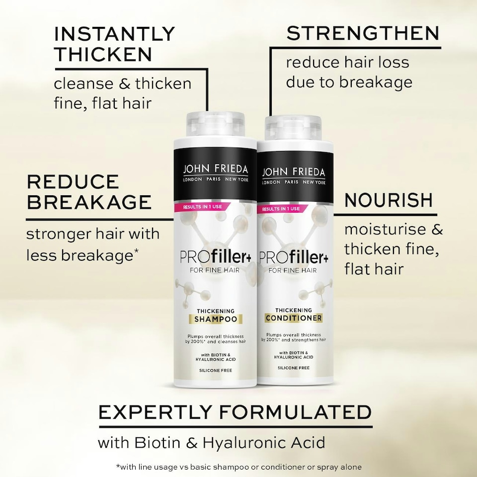 image 1 of John Frieda Shampoo & Conditioner Duo Pack Pro Filler+ For Fine Hair, 500ml