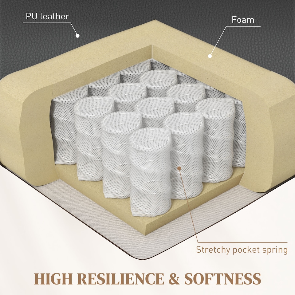 image 1 of HOMCOM Recliner Armchair, Swivel PU Leather Manual Reclining Chair with Adjustable Leg Rest, Drink Holders, Side Pockets, Rocker Chair for Home Living Room, Black