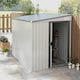 image 2 of Outsunny 7 x 5FT Galvanised Metal Garden Shed with Foundation, Lean to Shed, Tool Storage House with Sliding Doors, 2 Vents, Adjustable Shelves and Hooks, White