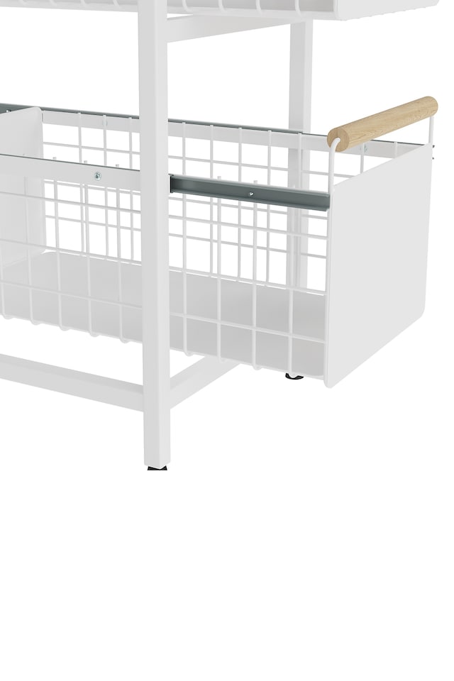 image 1 of Living and Homr Kitchen Pull-Out Storage Organiser for Cabinet, White, Double Layer-L | White