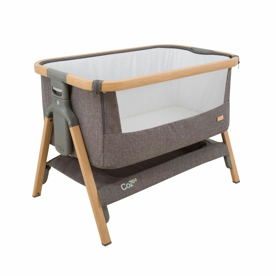 image 1 of Tutti Bambini CoZee Bedside Crib - Oak and Charcoal