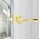 image 4 of Golden Grace 4 Sets Astrid Design Door Handles in Satin Brass Finish with Tubular Latch and 1 Pair of 3" Ball Bearing Hinges | Gold | 4 Set