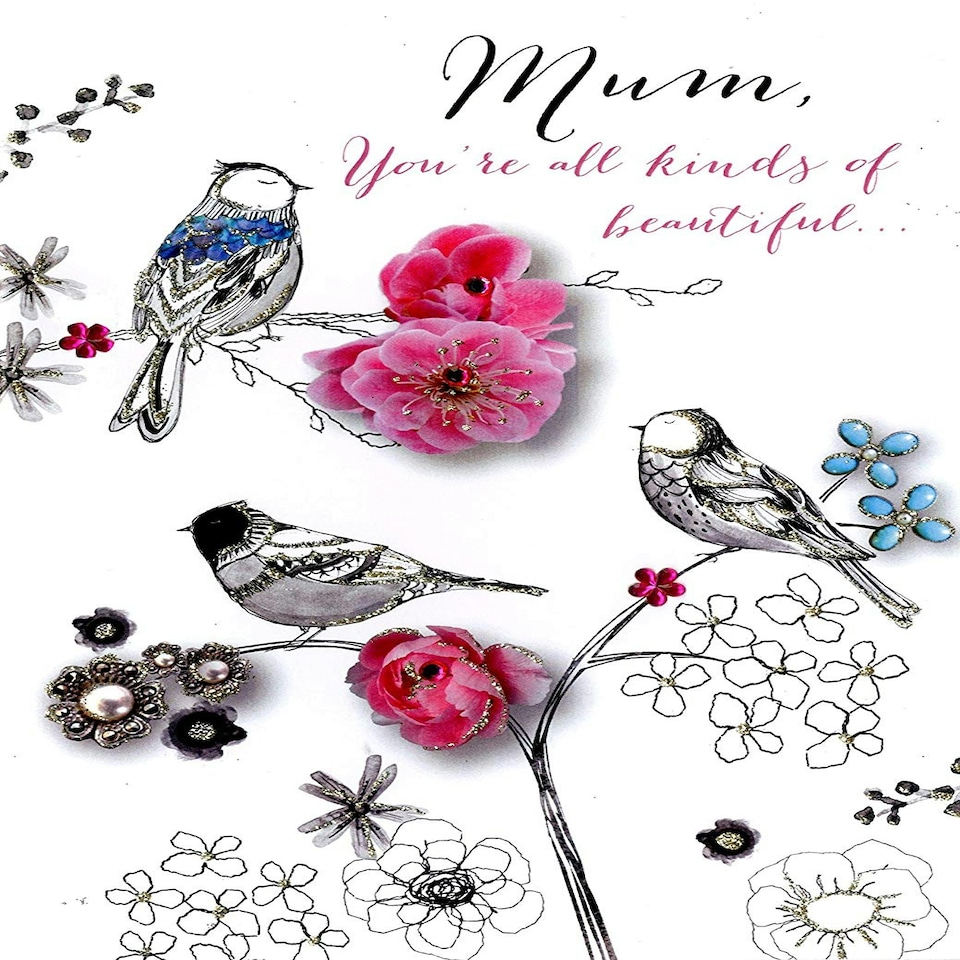 image 1 of Beautiful Mum Birthday Embellished Greeting Card Joie De Vivre Range Cards