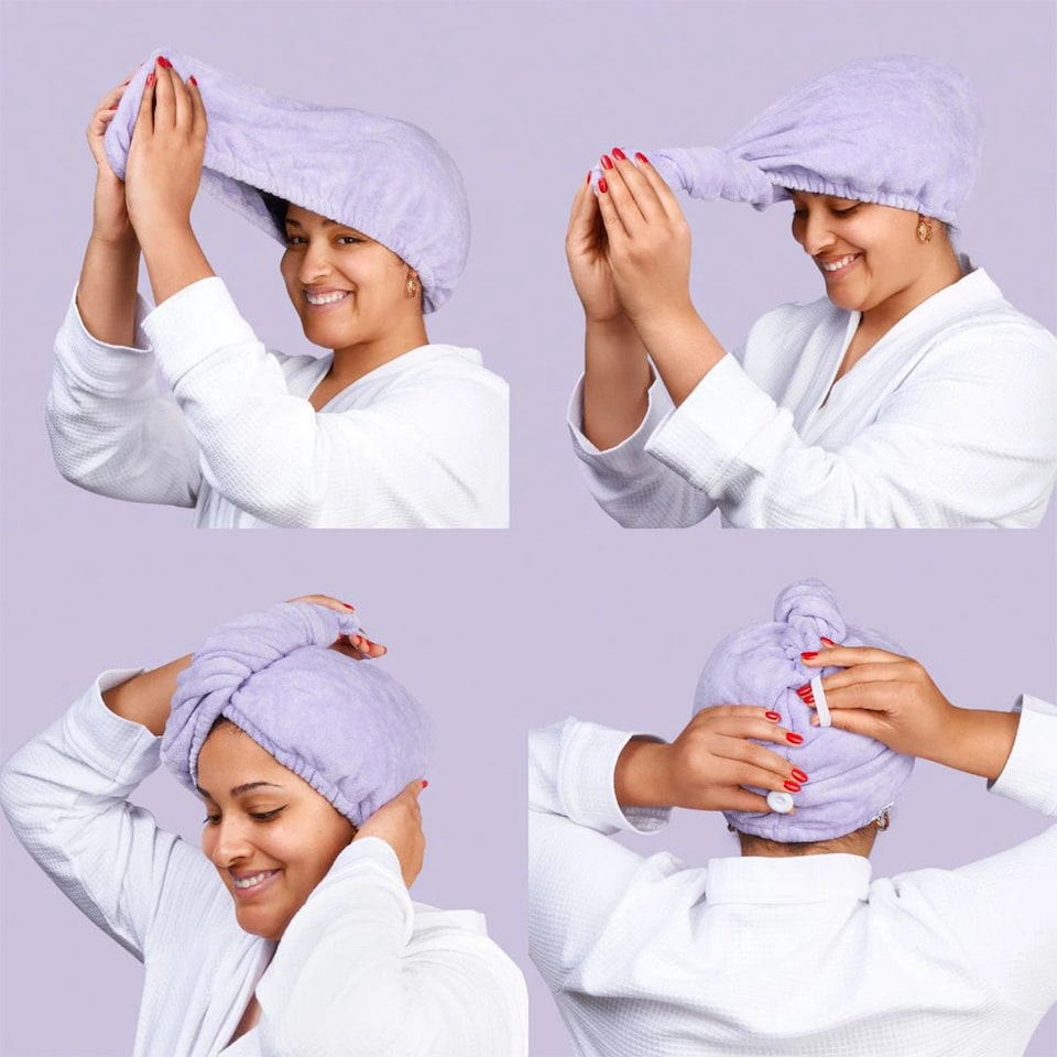 image 1 of Noughty Microfibre Hair Towel | Purple | 1