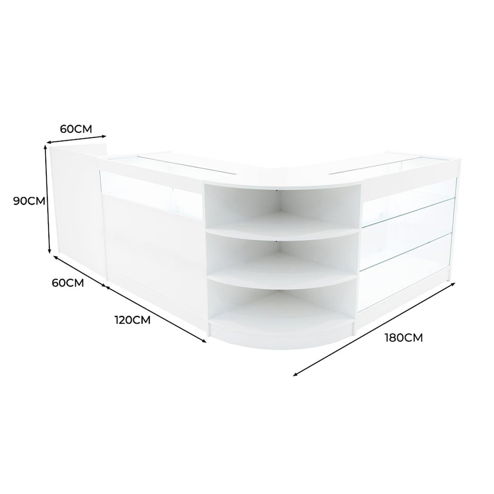 image 1 of Hyperion LED Shop Counter Set K1200, B1200, TB60 & LM60 - White