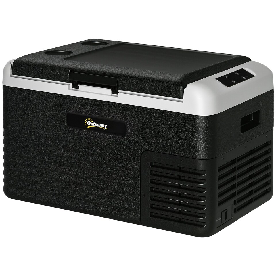 image 1 of Outsunny 30L Car Refrigerator 12V Portable Freezer for Camping, Grey