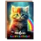 image 1 of Kids Cute Rainbow Kitten Age 6 Year Old Child Kids 6th Birthday Card