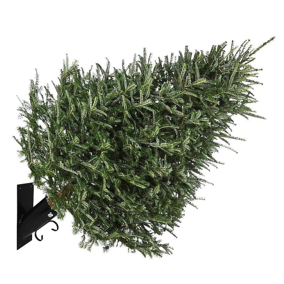 image 1 of Holly International Wall Mounted Christmas Tree Stand with Hanging Hook - Black