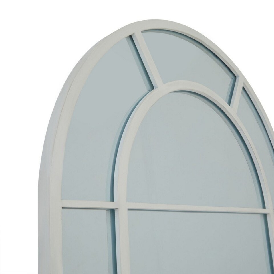 image 1 of Large Arched Window Mirror - Wood - L4 x W80 x H200 cm - White White