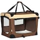image 1 of PawHut 70cm Foldable Pet Carrier Bag Soft Travel Dog Crate for Small Dogs Brown