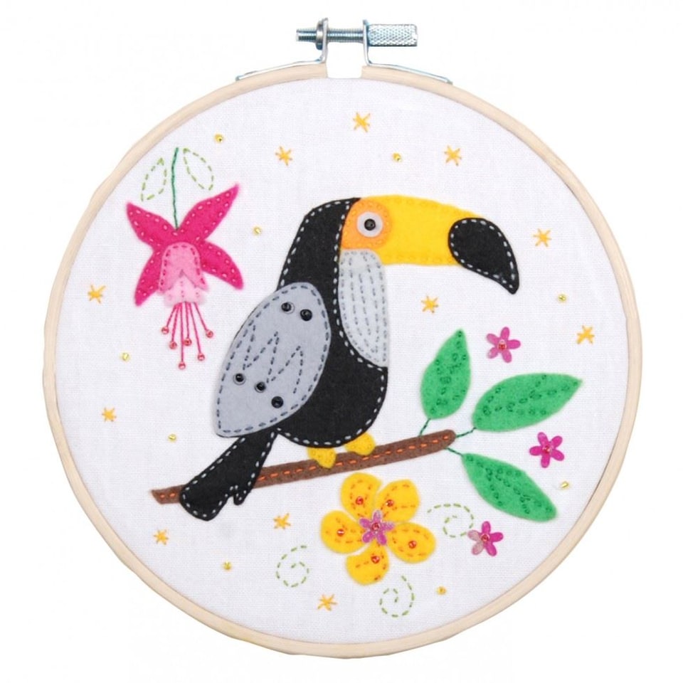 Vervaco Embroidery Kit with Hoop Toucan