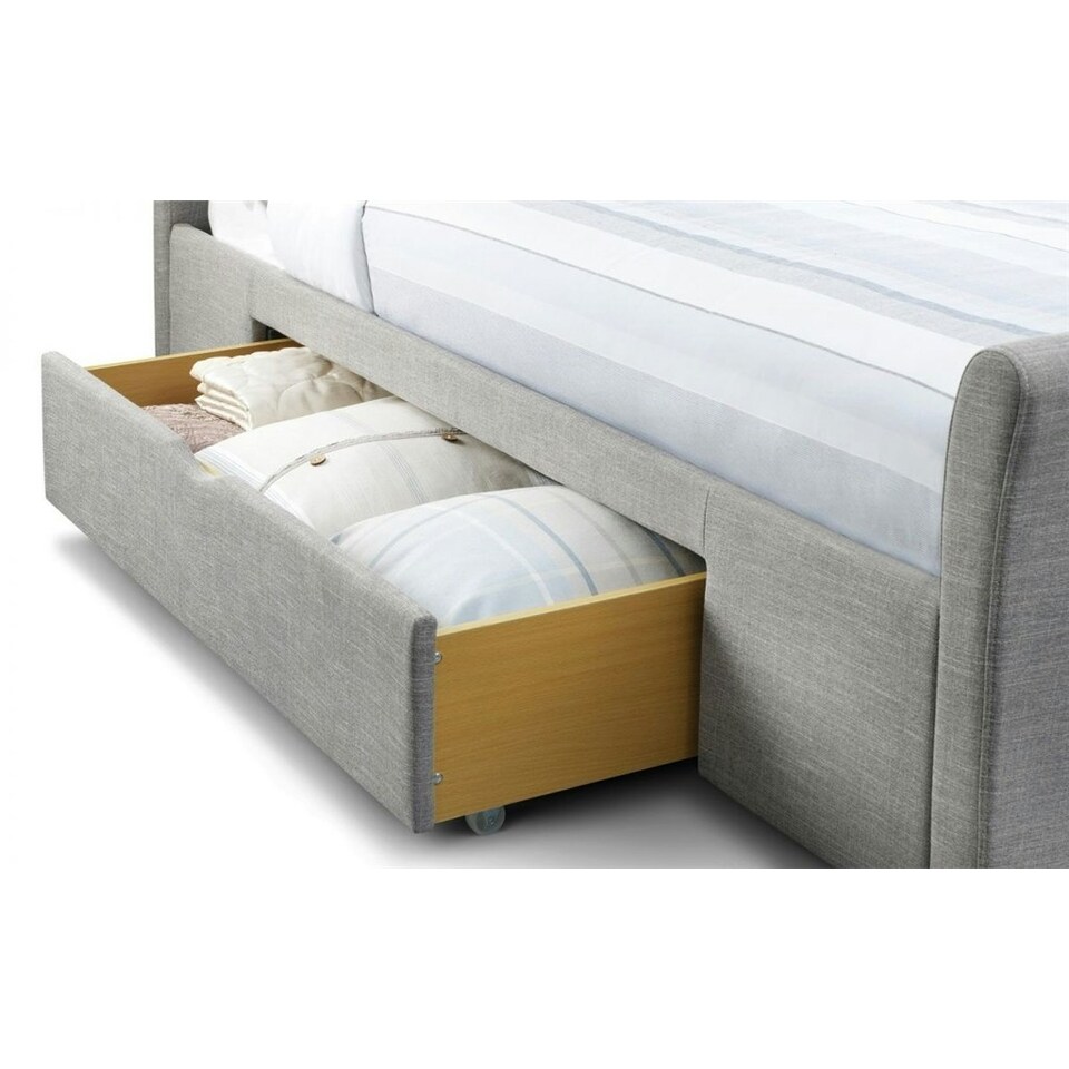 image 1 of Light Grey Fabric Bed Frame - Double 4'6" (135cm)