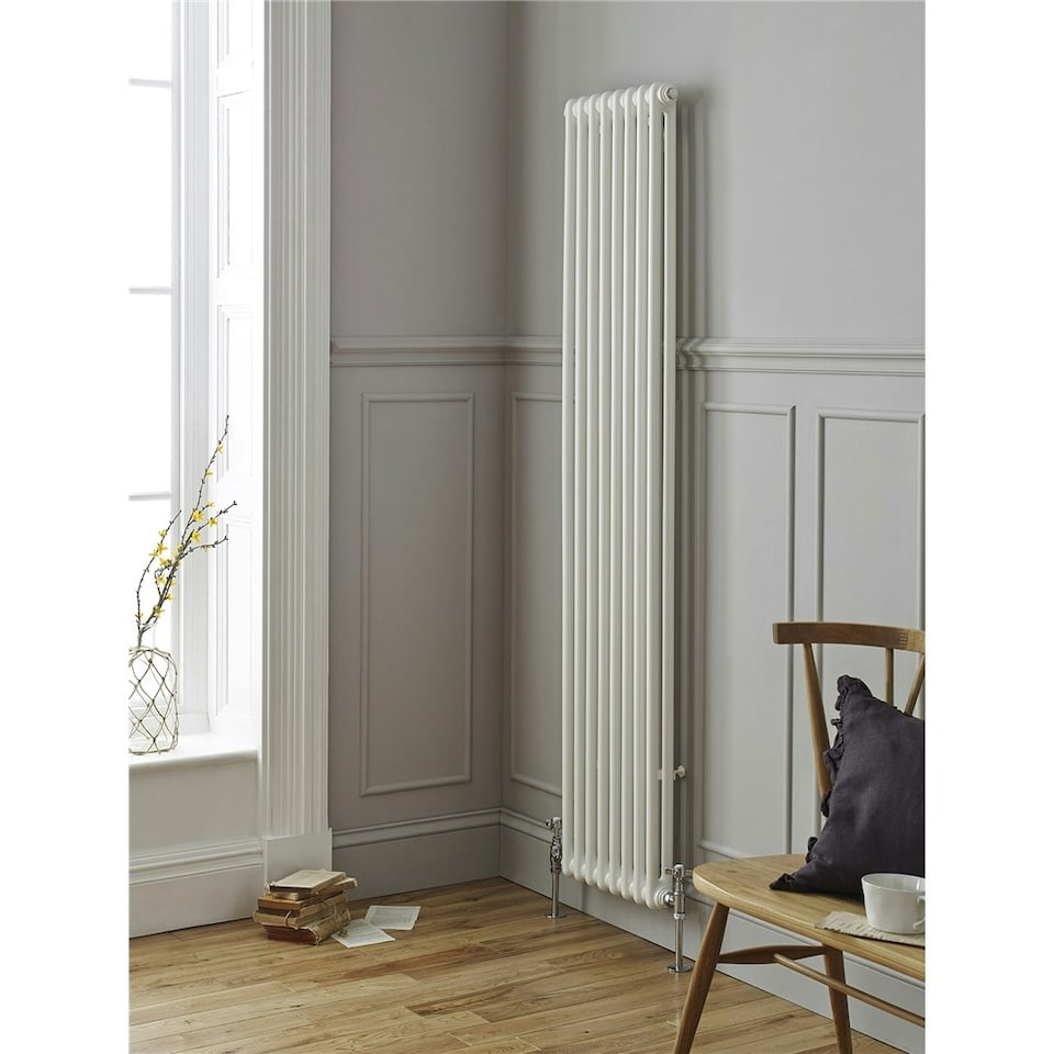 image 1 of 1800mm (H) x 515mm (W) - White Vertical Radiator (New Yorker Classic) - 2 Columns - (1.8m x 0.515m) - Depth 66mm