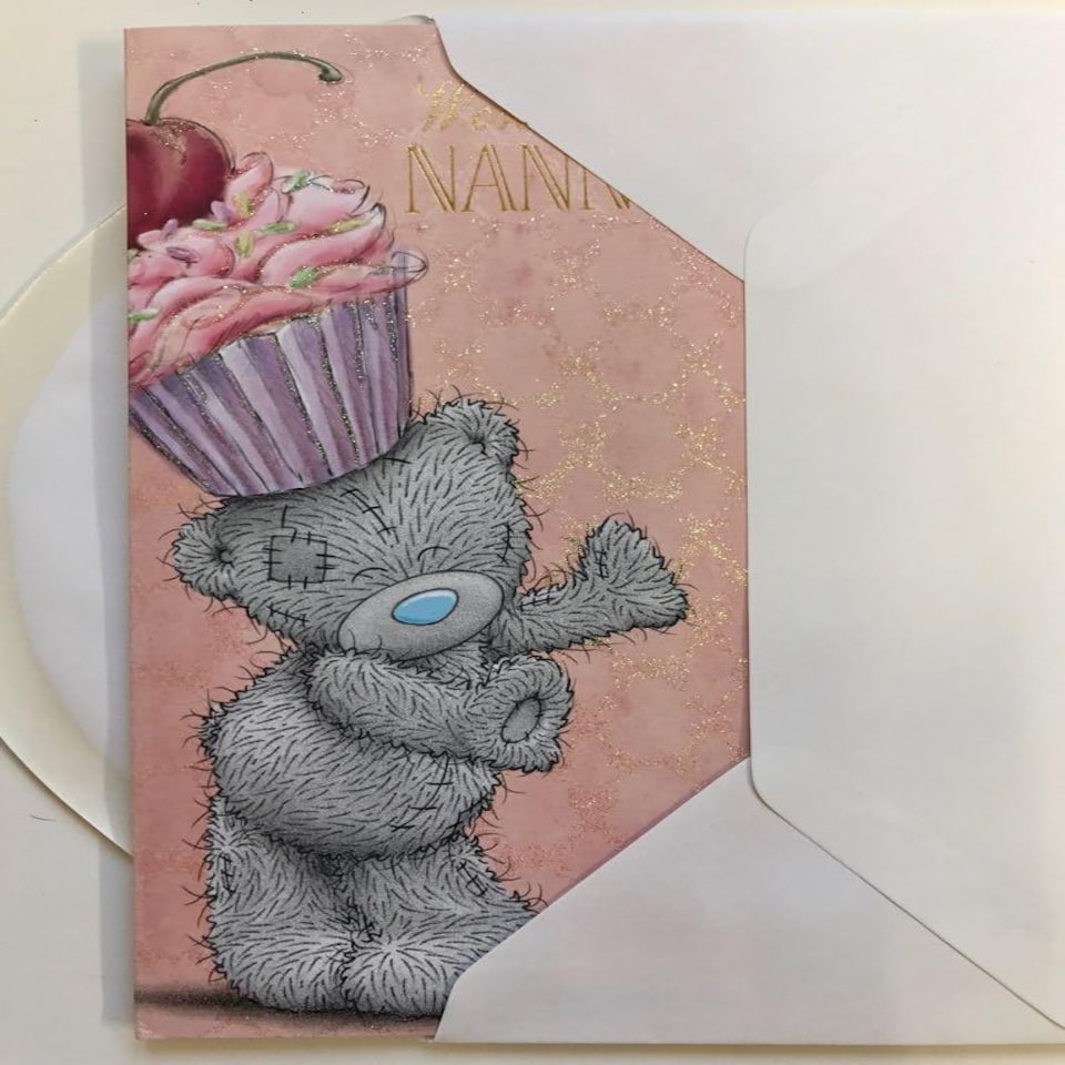 image 1 of Wonderful Nannie Mother's Day Cute Me To You Bear Cupcake On Head Card New