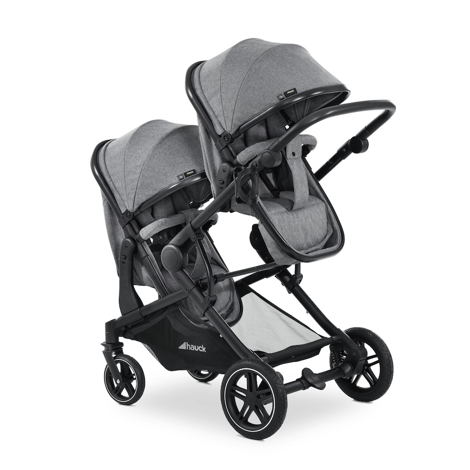 image 1 of Hauck Atlantic Twin Pushchair - Grey