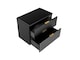 image 3 of Bathroom Cabinets Furniture Set Wall Hung 800mm Vanity Unit with Countertop and Tall Storage Cabinet Black Ribbed Fluted Adel