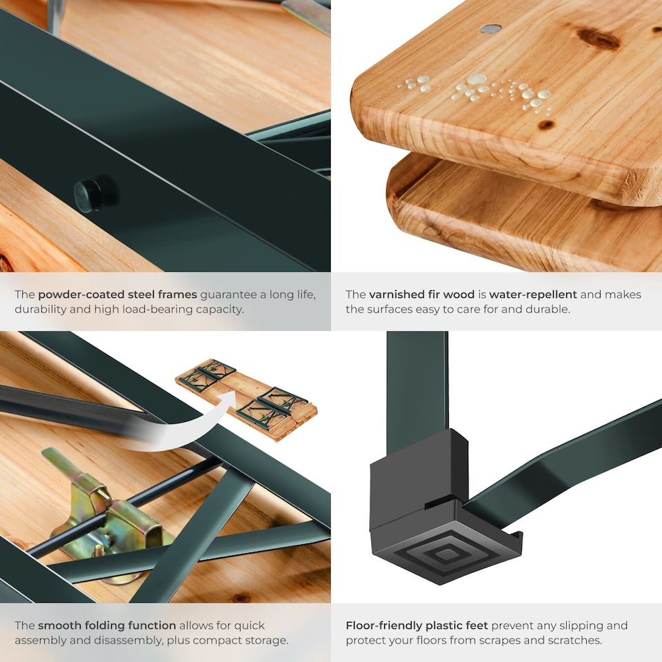 image 1 of Picnic Table and Benches Sissi - 3-piece, foldable
