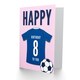 image 2 of Football Strip Kit Jersey Top On Pink Age 8 Year Old Child Kids 8th Birthday Card