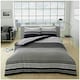 image 1 of VELVETIO Moxie Stripe Duvet Cover Set Reversible Polycotton Easy Care Beddings Black | Single