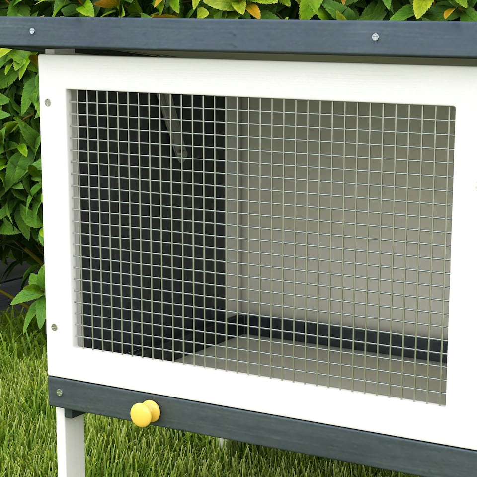 image 1 of PawHut Rabbit Hutch, Guinea Pig Hutch Outdoor Cage w/ Asphalt Roof, Green
