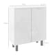 image 5 of HOMCOM Shoe Cabinet, Compact Shoe Storage Cabinet with Soft-Close Hinges and Adjustable Shelves for 15-20 Pairs of Shoes, High Gloss White
