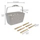 image 10 of JVL Plastic Peg Basket, Grey with 48 Wooden Dolly Pegs, Brown