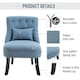 image 4 of HOMCOM Fabric Single Sofa Upholstered with Pillow Wood Leg Blue