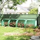 image 2 of Outsunny Tunnel Greenhouse Steel Frame for Garden w/ Zipper Doors, Green