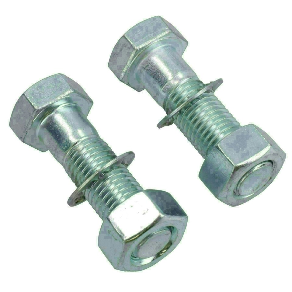 image 1 of M16 (16mm) x 55mm High Tensile Tow Bar Ball Fixing Bolts Washers + Nuts 2 Pack
