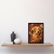 image 2 of Bright Bold Flowers Golden Terrier Dog Black Framed Wall Art Print A4