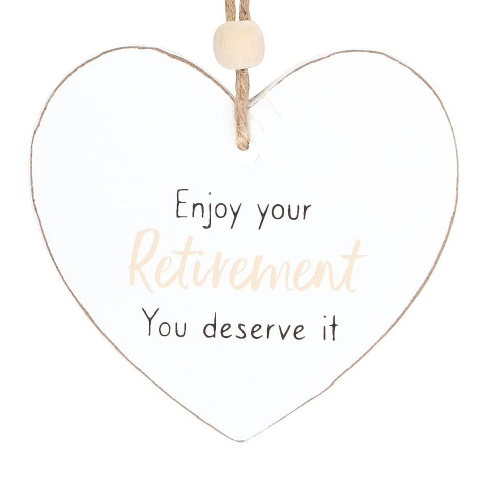 image 1 of Something Different Enjoy Your Retirement Heart Hanging Sentiment Sign - White - One Size