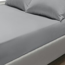 Sweet Dreams 200 Thread Count Percale Cotton Fitted Sheet Grey | Grey | Single