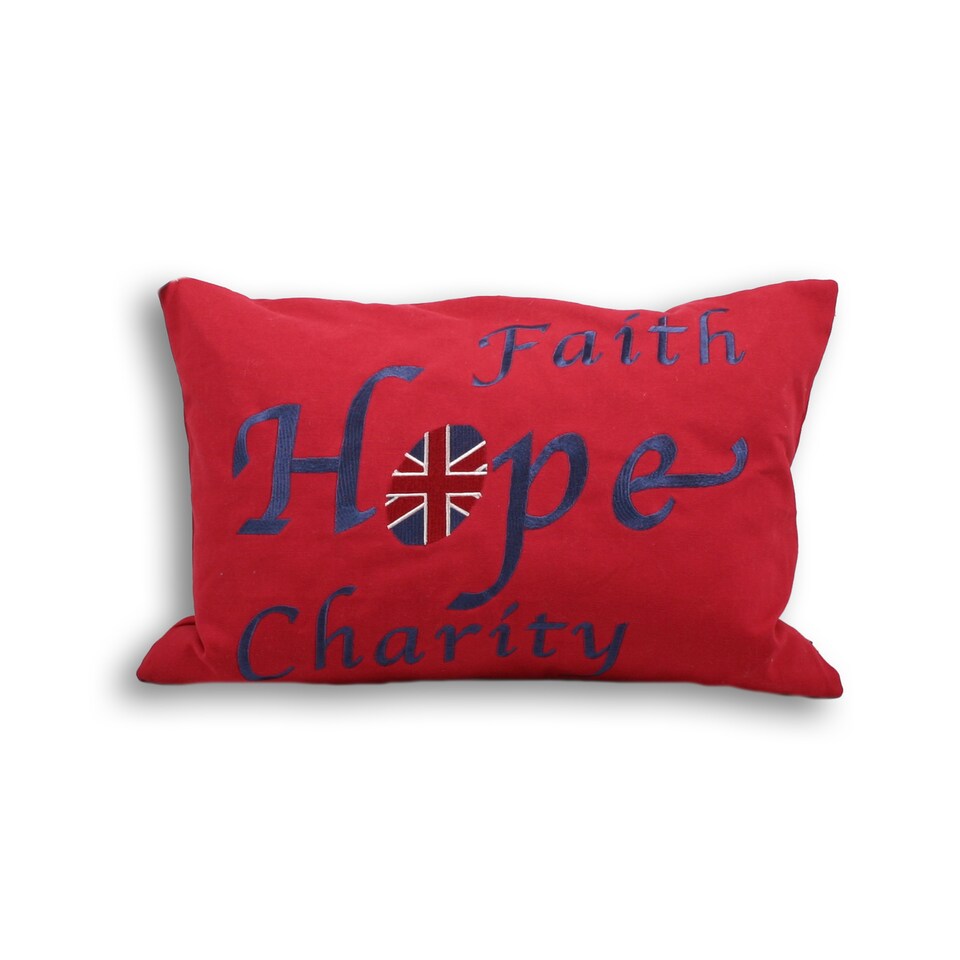 Paoletti Faith Cushion, Red, 35 x 50cm