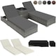 image 8 of Sun Lounger Set - 2 loungers, 1 side table, aluminium frame, adjustable backrest, rain cover Brown | Nature