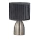 image 3 of First Choice Lighting Set of 2 Valentina Brushed Chrome Touch Lamps with Grey Pleated Velvet Shades Silver | Grey