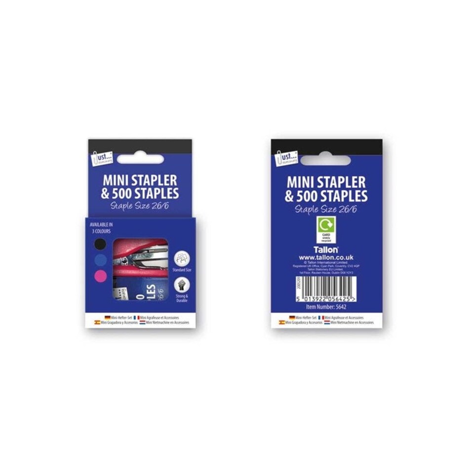 image 1 of Mini Stapler Set - 500 Staples and Stapler Office Home School