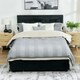 image 2 of HOMCOM Double Bed Frame with Storage and Adjustable Velvet Headboard, Black