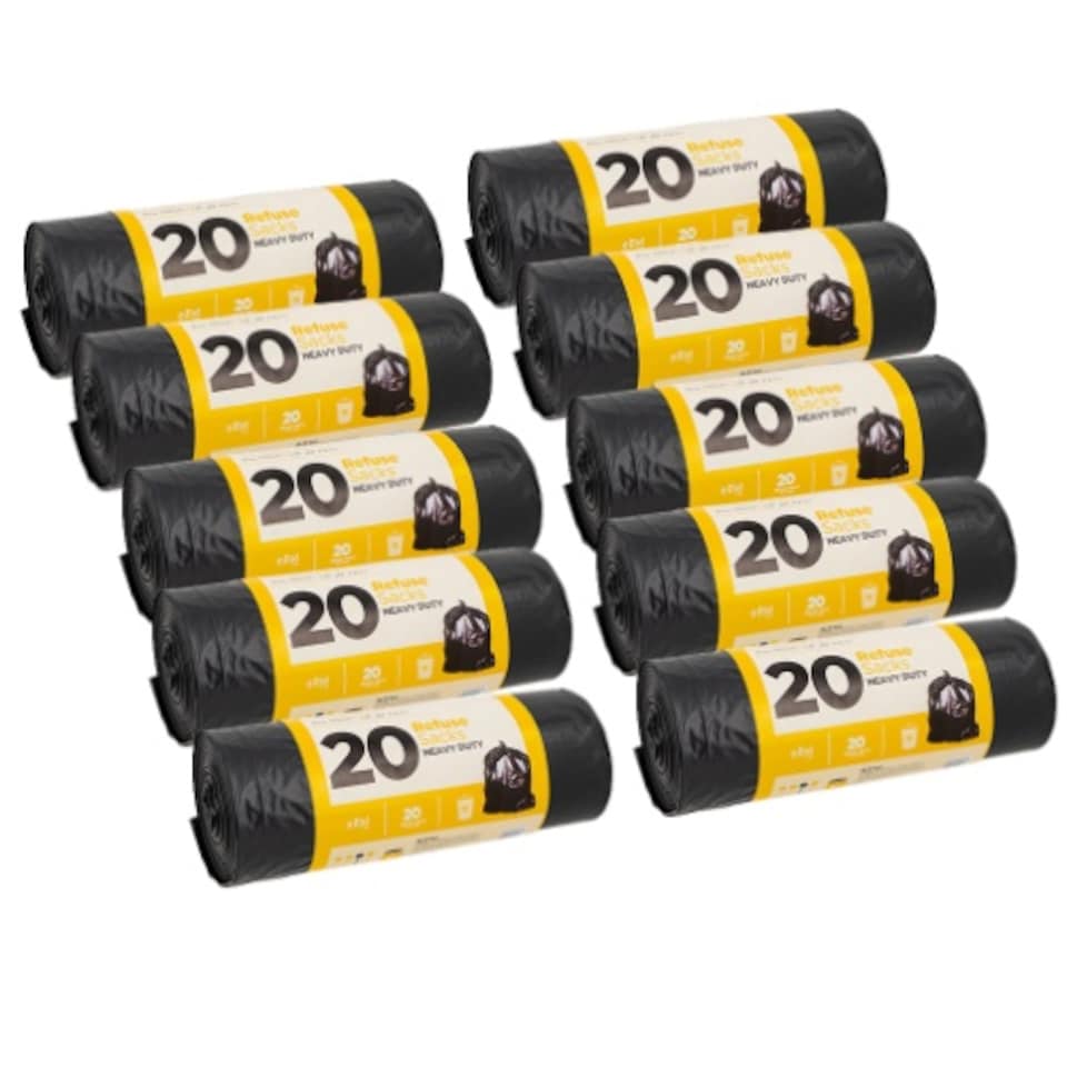 image 1 of Heavy Duty Bin Bags 80L 20 Pack Multipack 10
